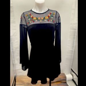 Forever 21 Small Floral Black Short Dress